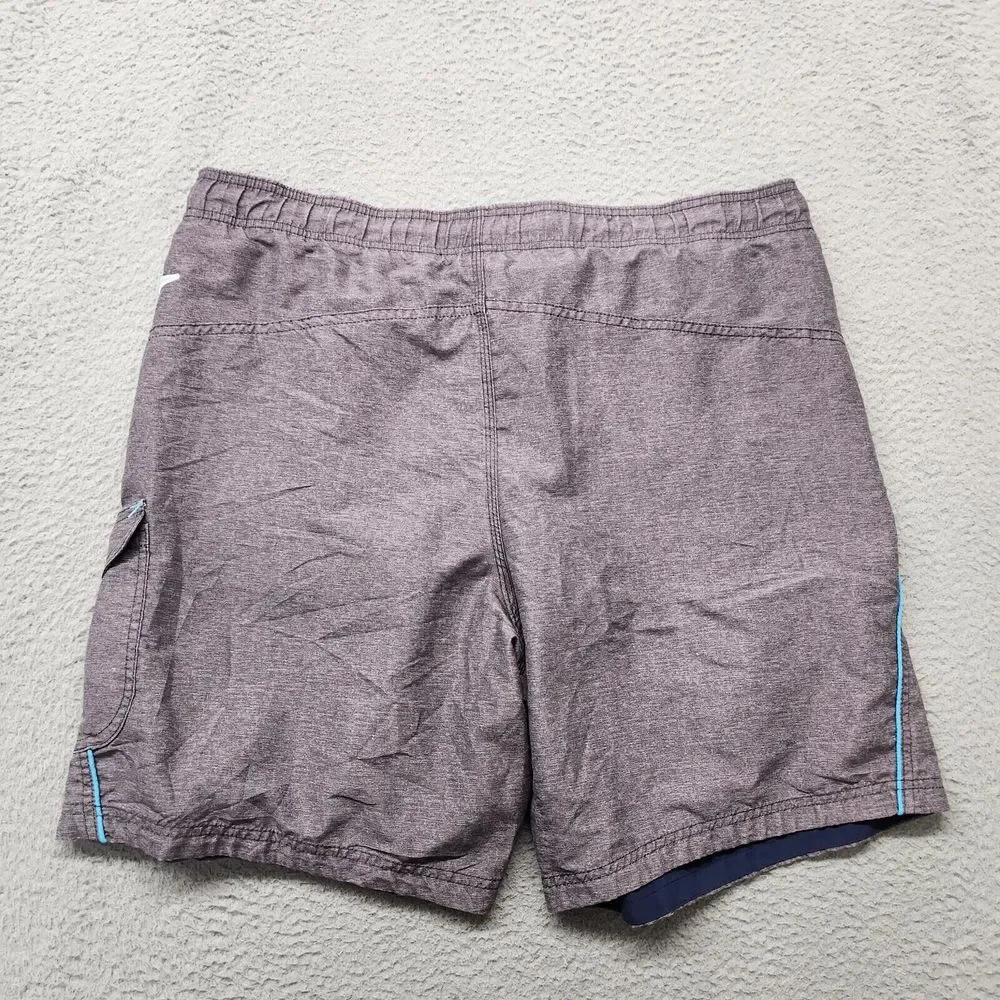 Speedo Shorts Mens Large Gray lined Surf Swim Outdoors Logo Casual‎ Stretch
